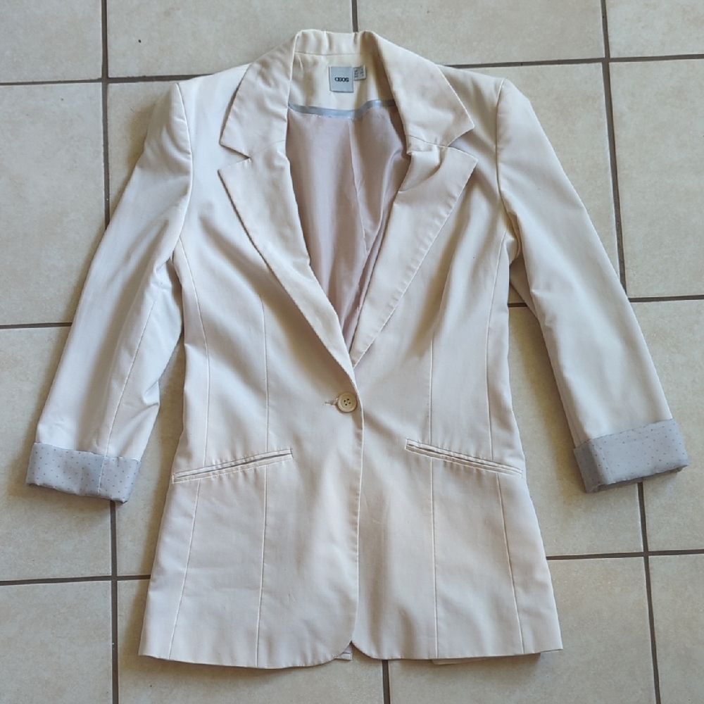 ASOS Blush Single-Button Fitted Blazer